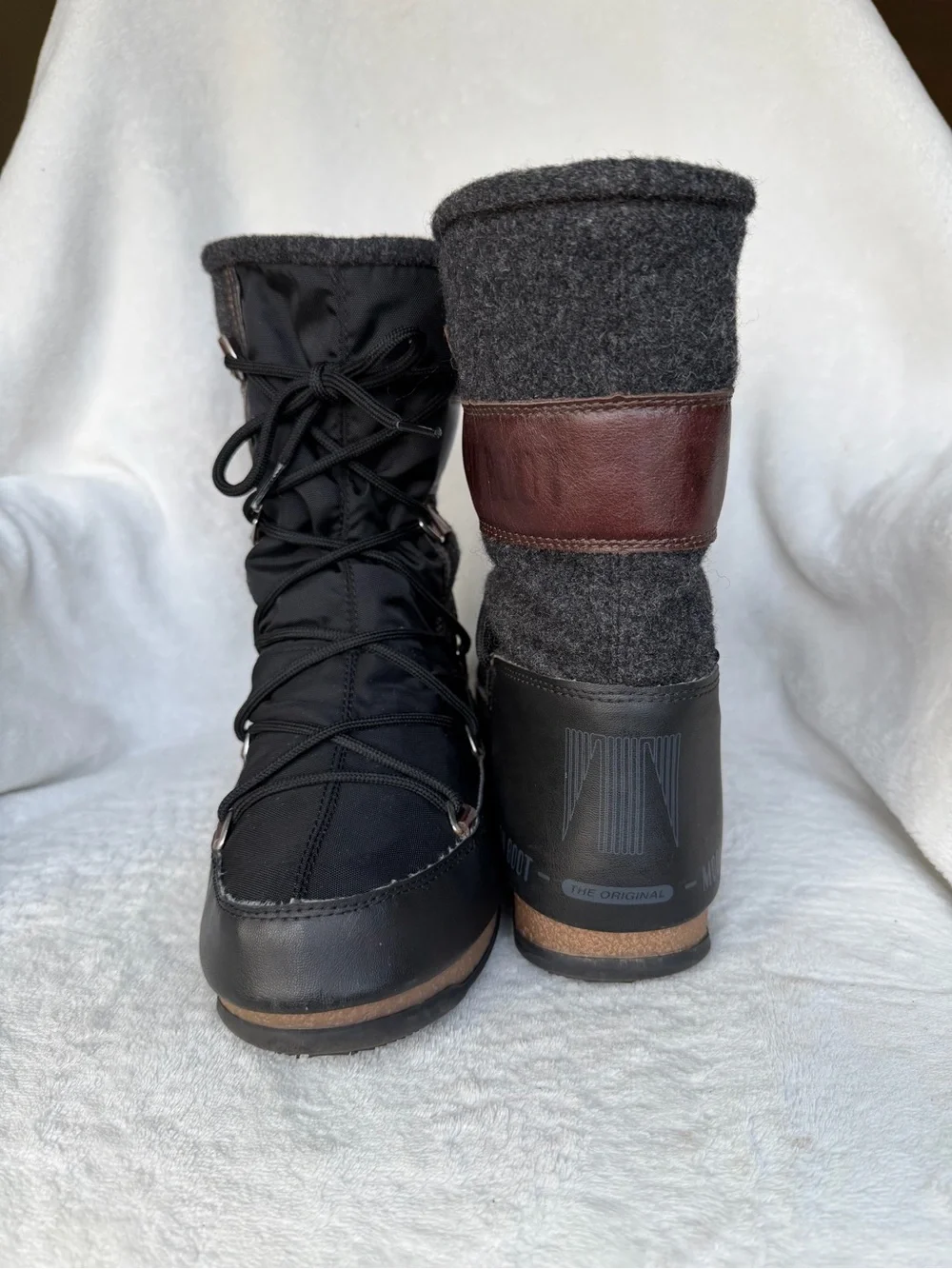 Tecnica We Vienna Felt Moon Boot Waterproof Insulated Wool Black Brown Size 7